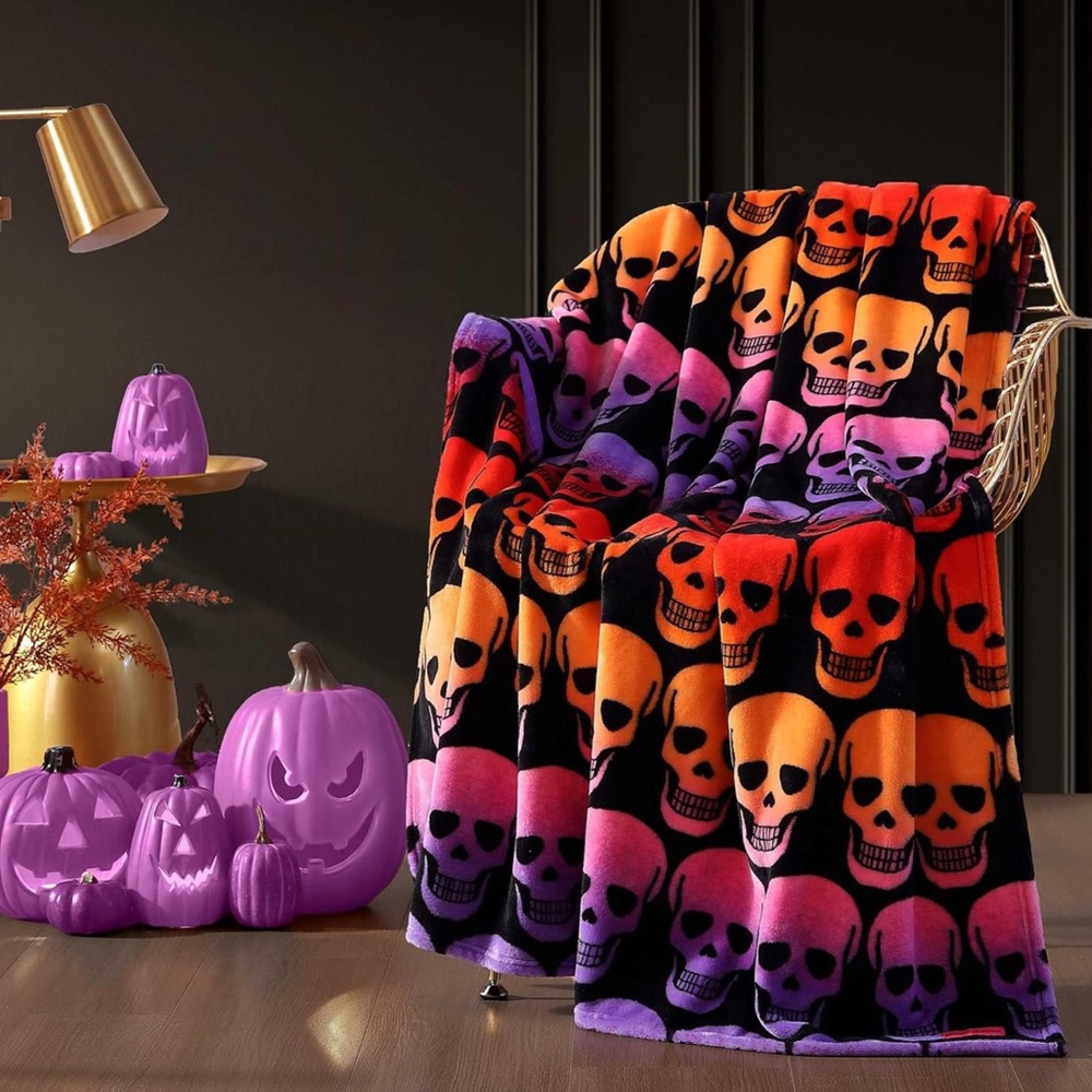 Betsey Johnson Skull Ombre Halloween Throw